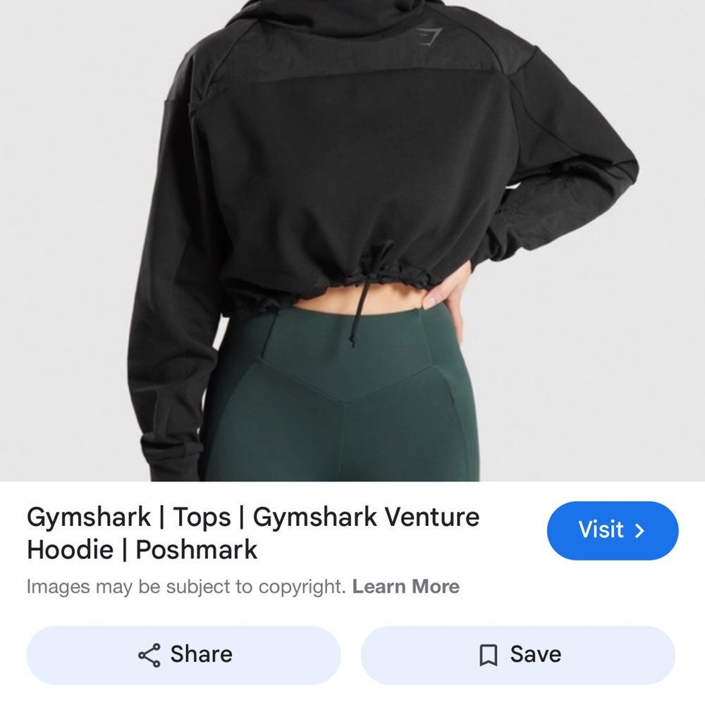 Gymshark Black Oversized Cropped Hoodie